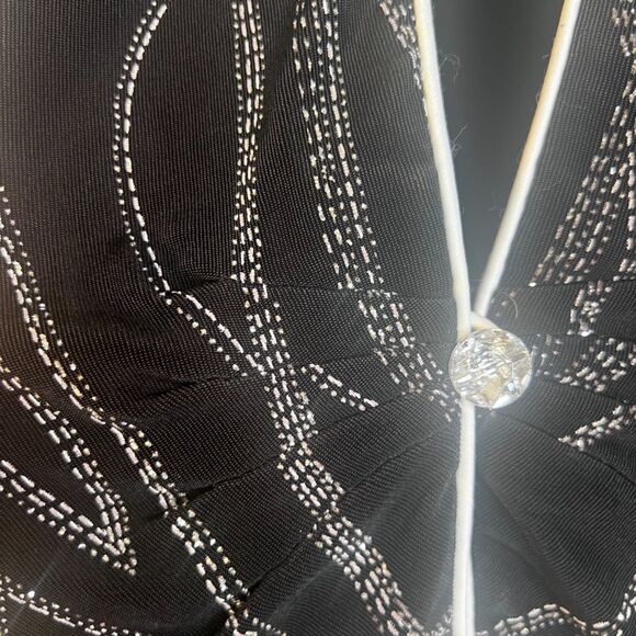 Alex Evenings Black Beaded Vneck Cocktail Evening Dressy Cardigan Jacket Size XL - Picture 6 of 9